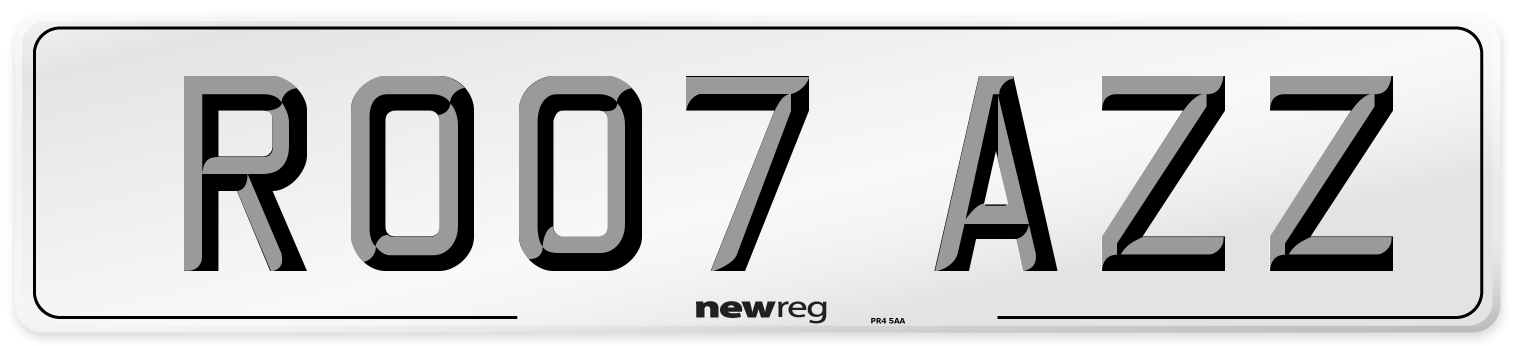 RO07 AZZ Number Plate from New Reg
